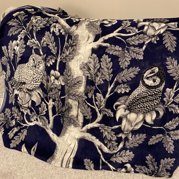NWT Inoui Editions Archimede Owls in Tree Wool Scarf - Picture 2 of 7